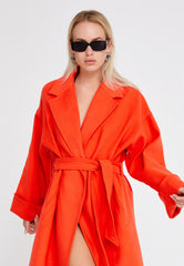 Flame Aura Oversized Belted Coat