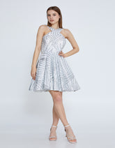 Celestial Glow Sequin Halter Dress