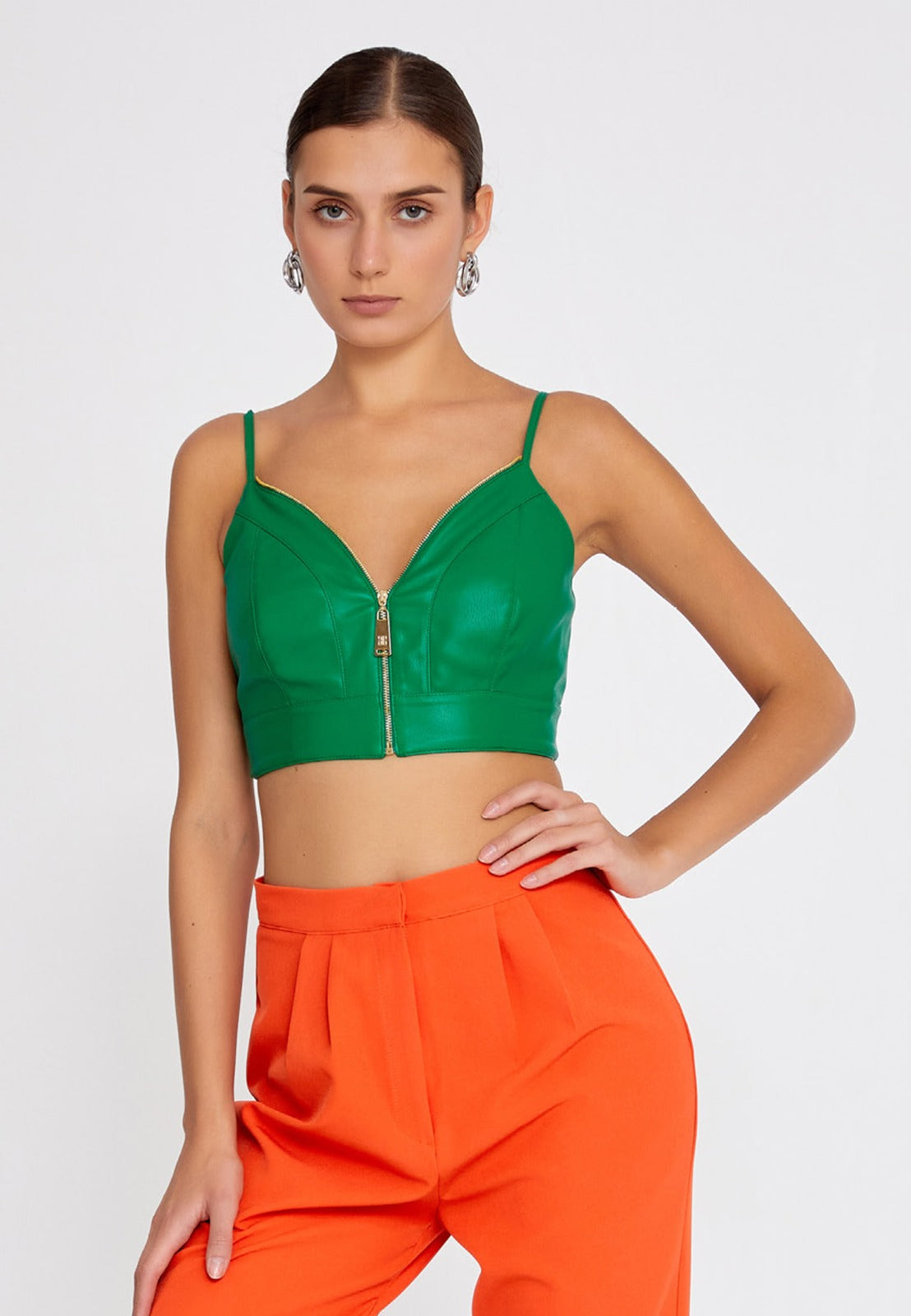 Verona Luxe Leather Crop Top