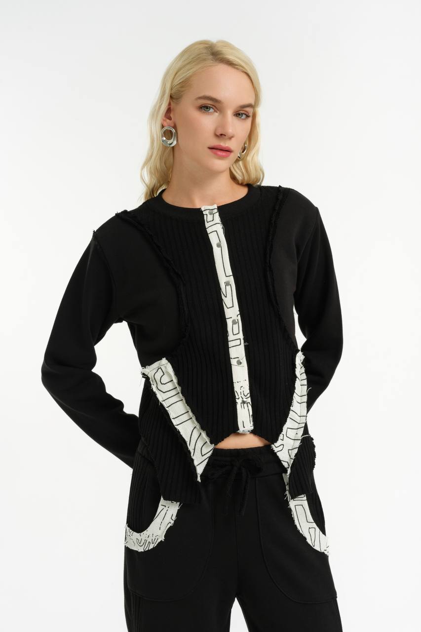 Rib and Raw Sweat Shirt & Pants Set