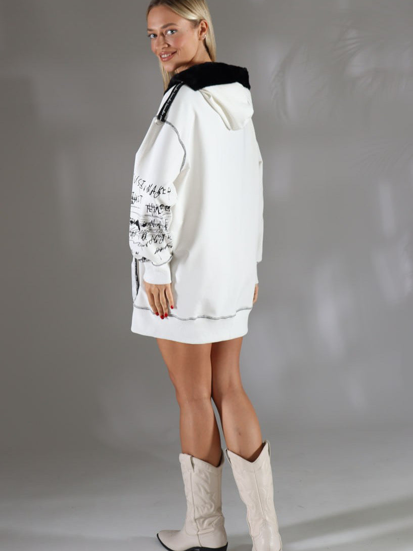 Women’s Oversized Hoodie Dress – Premium Cotton Blend Sweatshirt Dress | Tashelion