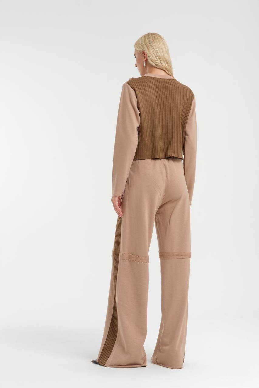 Rib and Raw Sweat Shirt & Pants Set