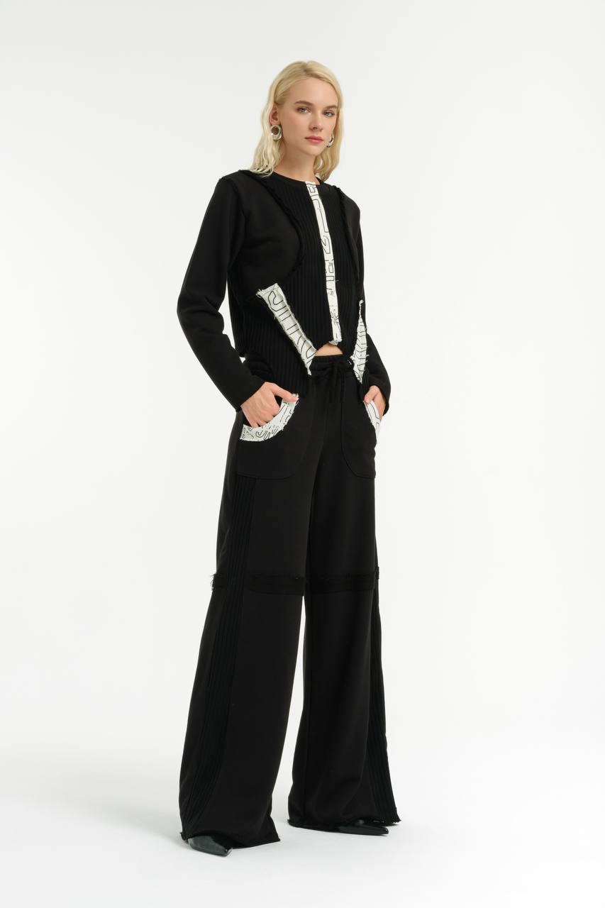 Rib and Raw Sweat Shirt & Pants Set