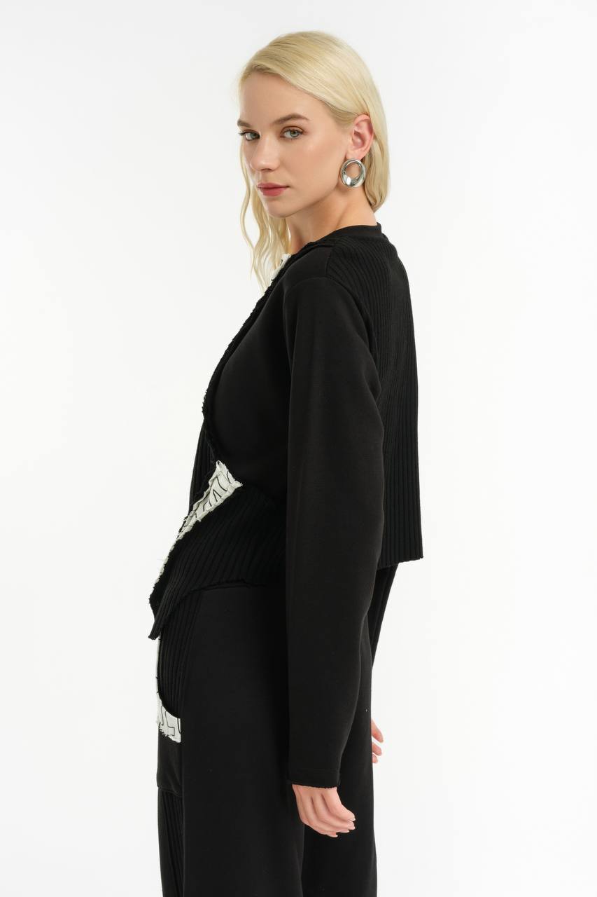 Rib and Raw Sweat Shirt & Pants Set