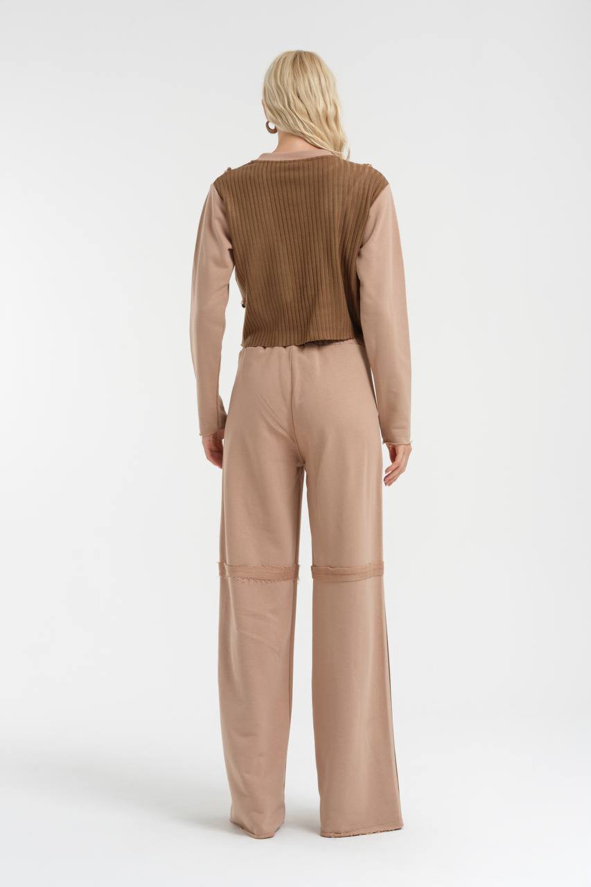 Rib and Raw Sweat Shirt & Pants Set