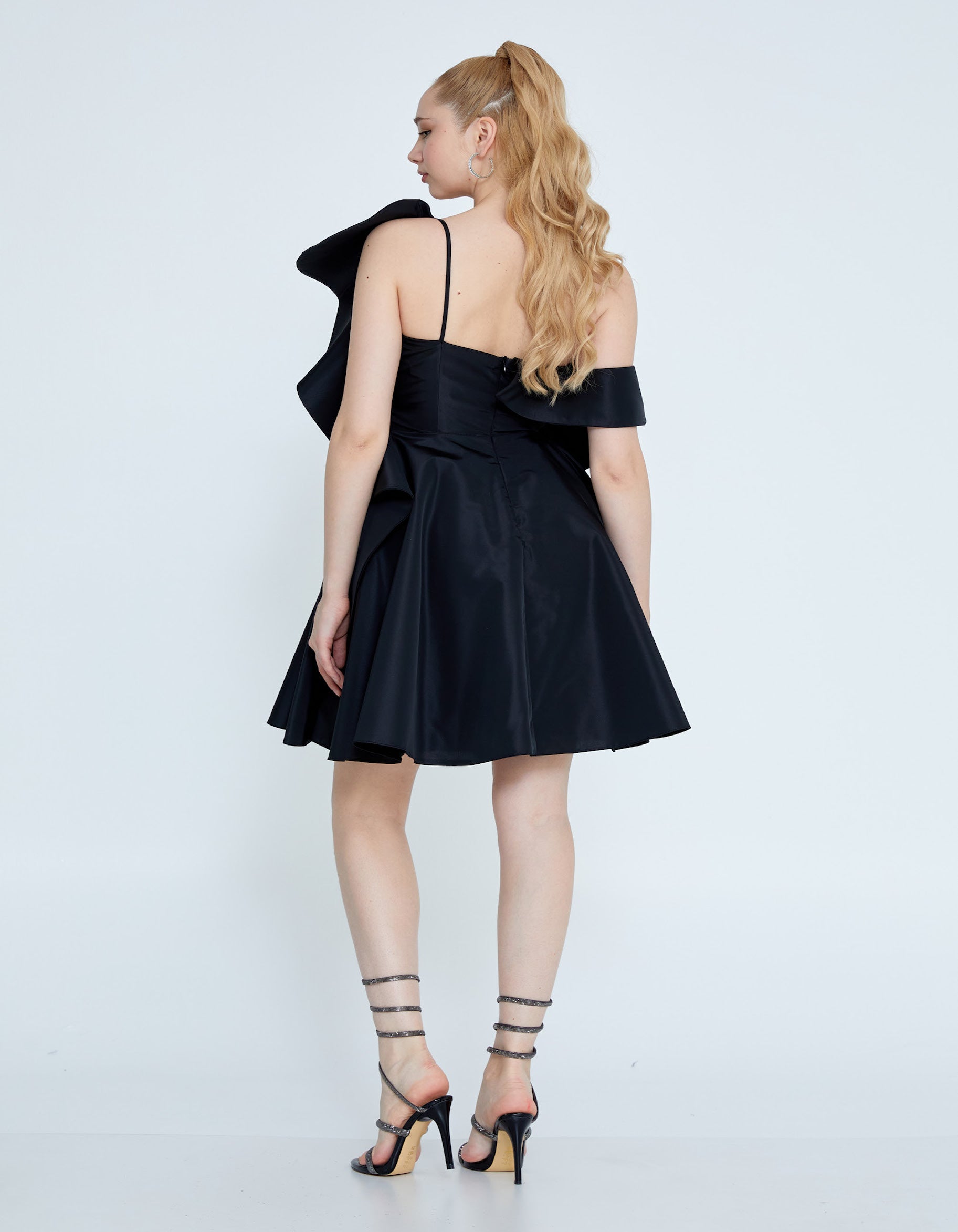 Sculptural Ruffle One-Shoulder Dress