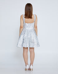 Celestial Glow Sequin Halter Dress