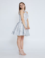 Celestial Glow Sequin Halter Dress