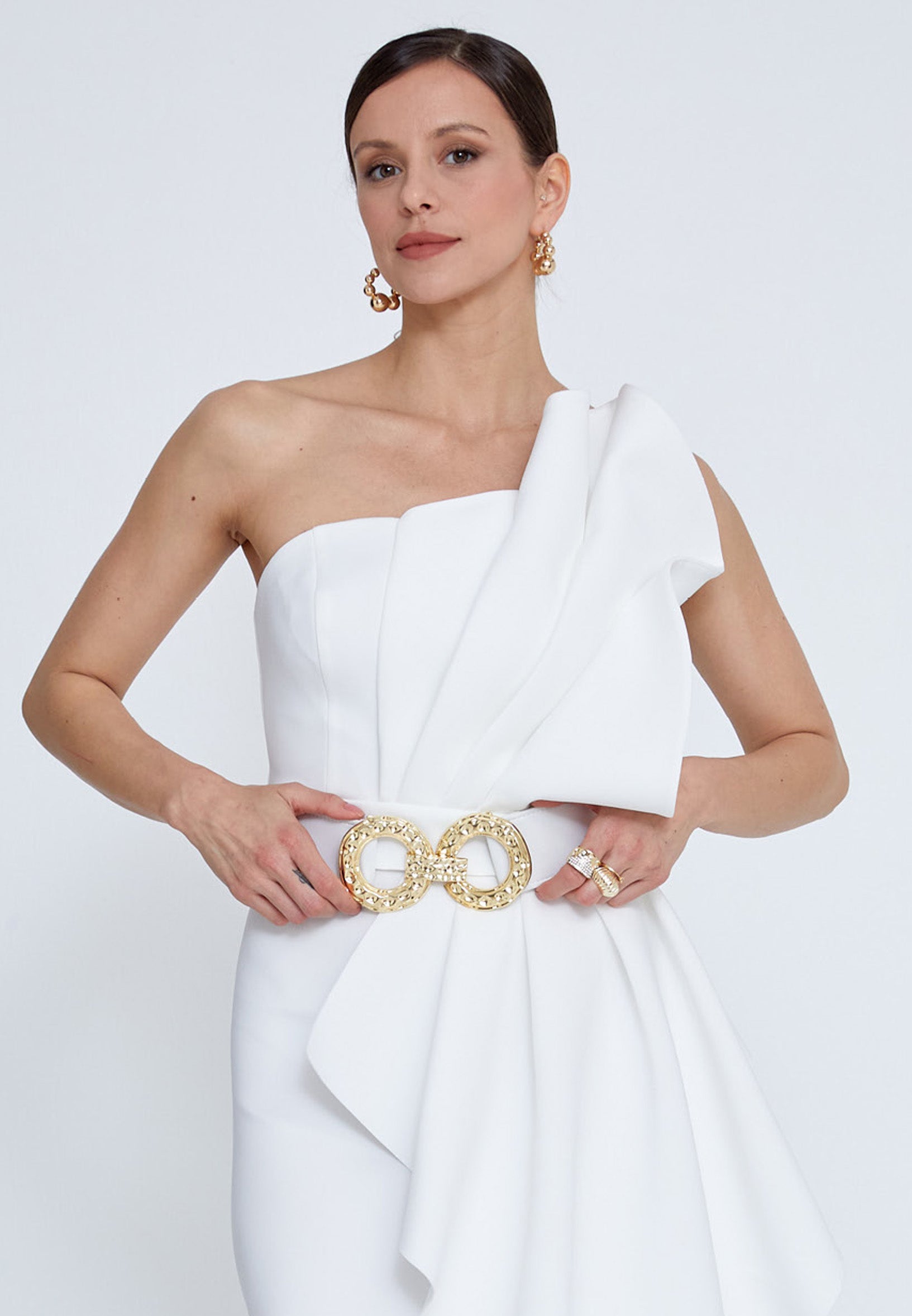 Eterna Sculptural Drape Dress