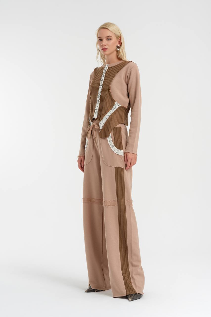 Rib and Raw Sweat Shirt & Pants Set