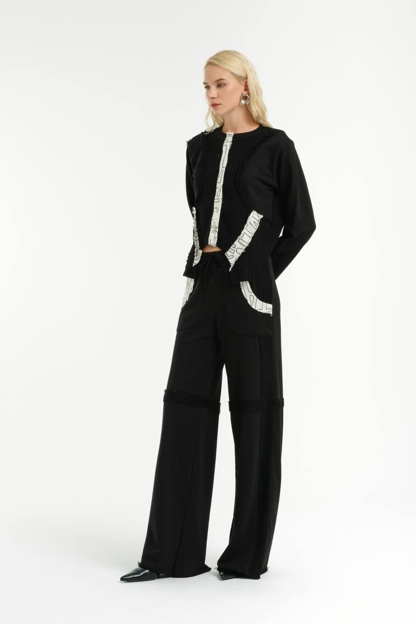 Rib and Raw Sweat Shirt & Pants Set