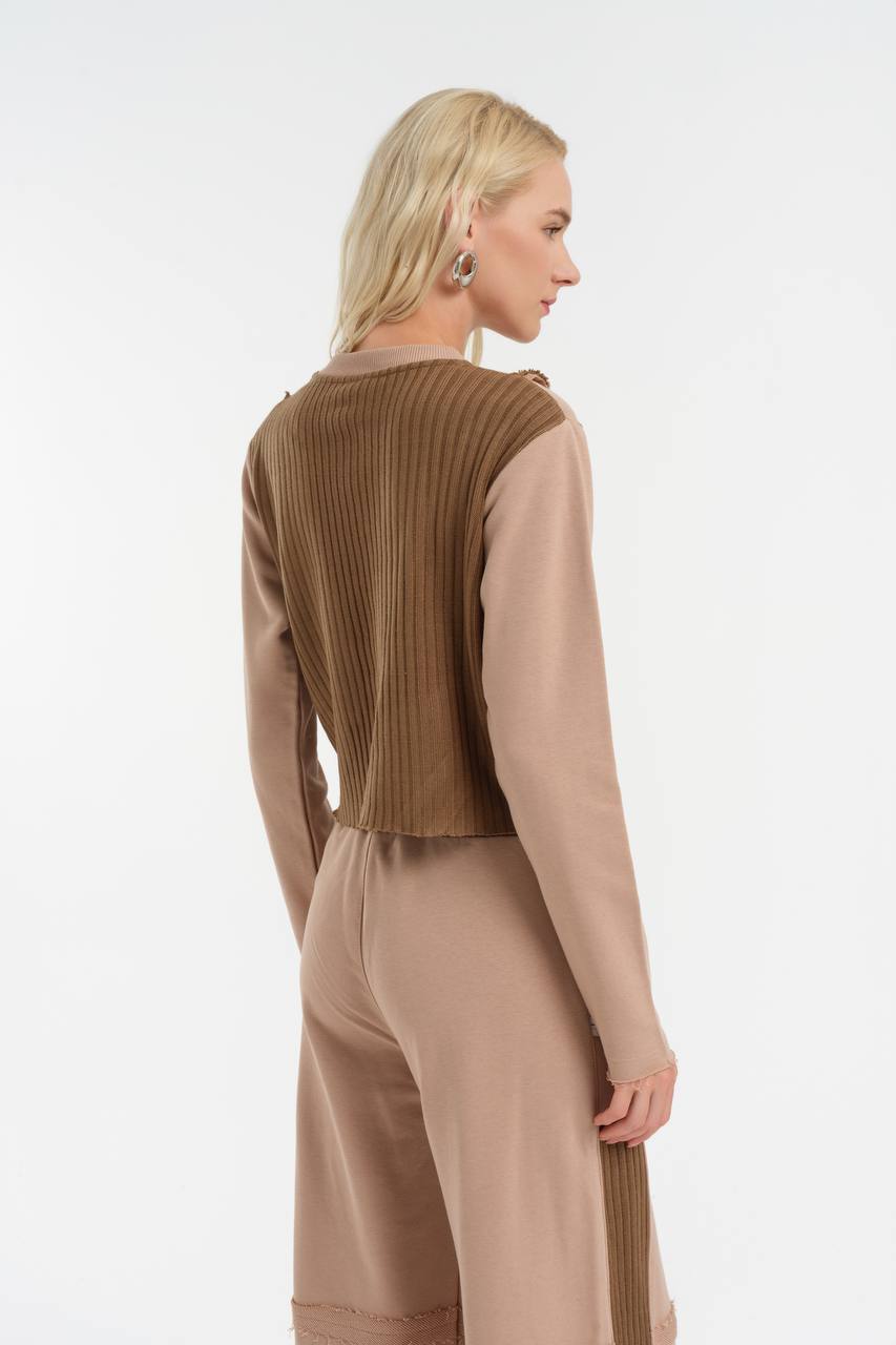 Rib and Raw Sweat Shirt & Pants Set