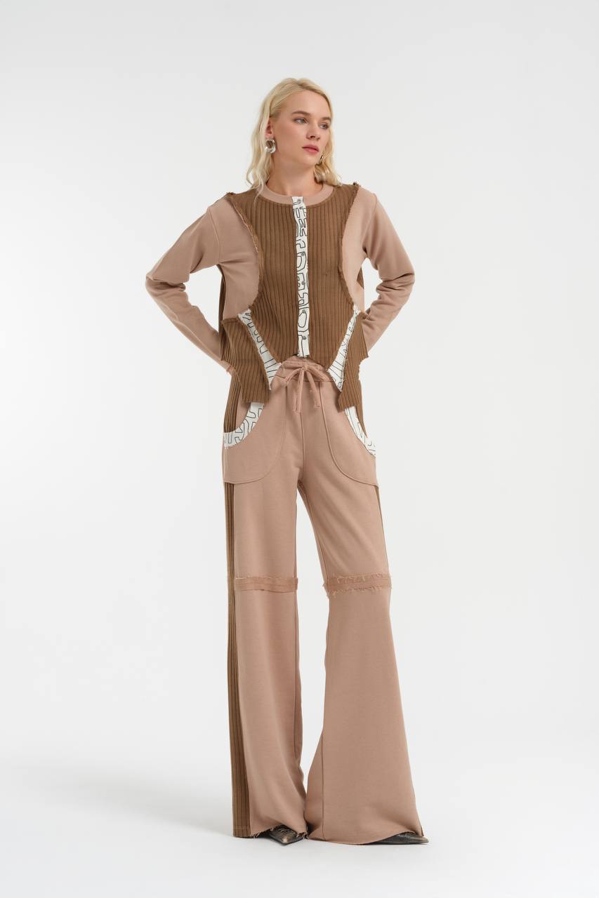 Rib and Raw Sweat Shirt & Pants Set