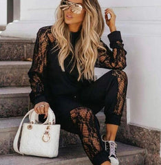 Noir Elegance Lace Ensemble