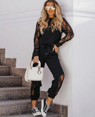 Noir Elegance Lace Ensemble